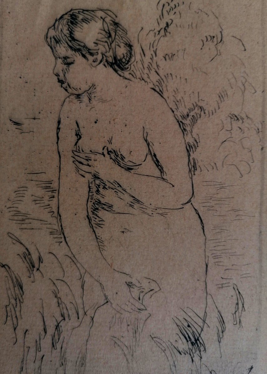 Pierre Auguste Renoir - Etching Etching - Bather Standing Half Legs - Theodore Duret --photo-4