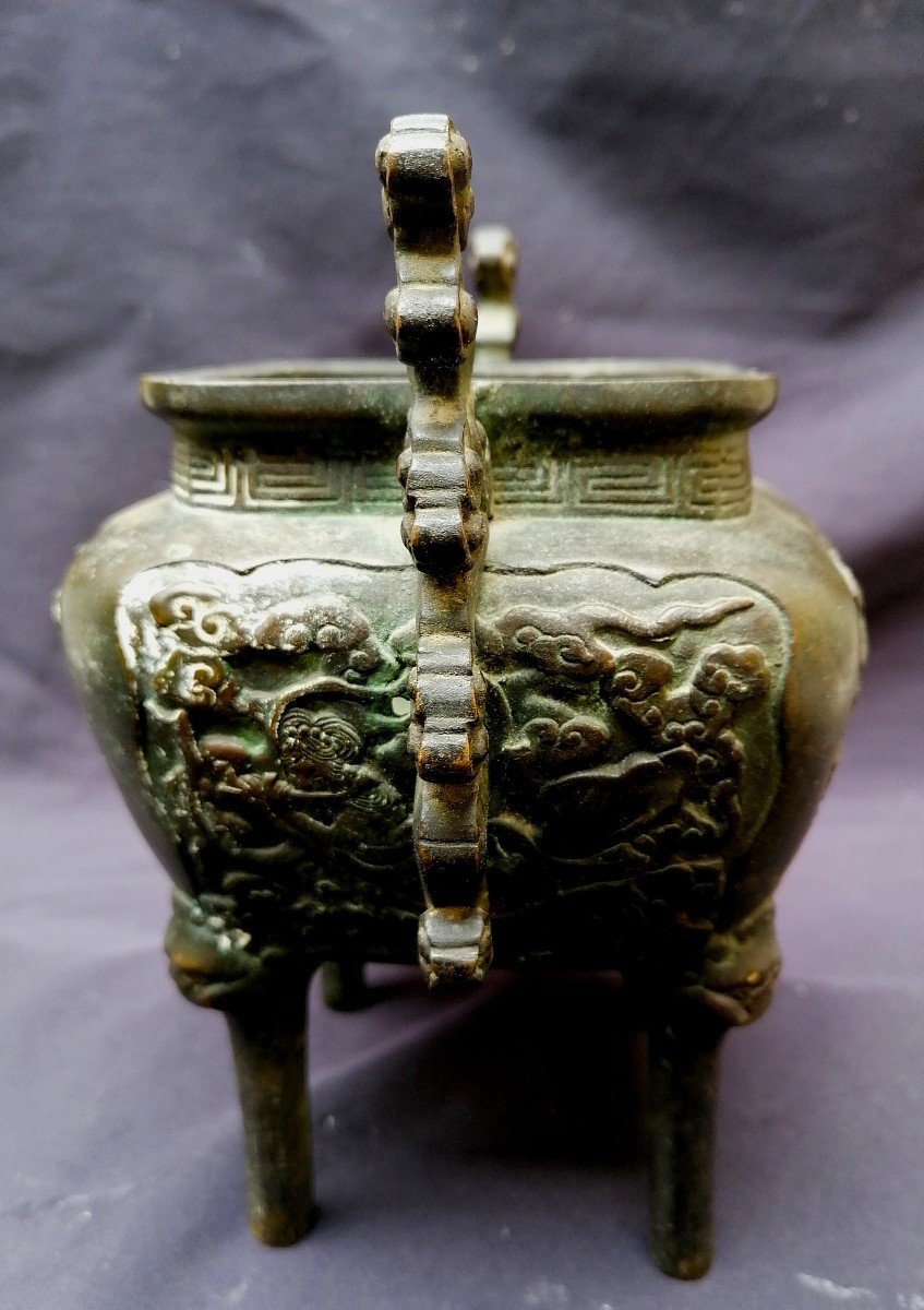 Brule Parfum - China - Japan - Ancient Bronze - Decor Of An Immortelle With A Flute --photo-3