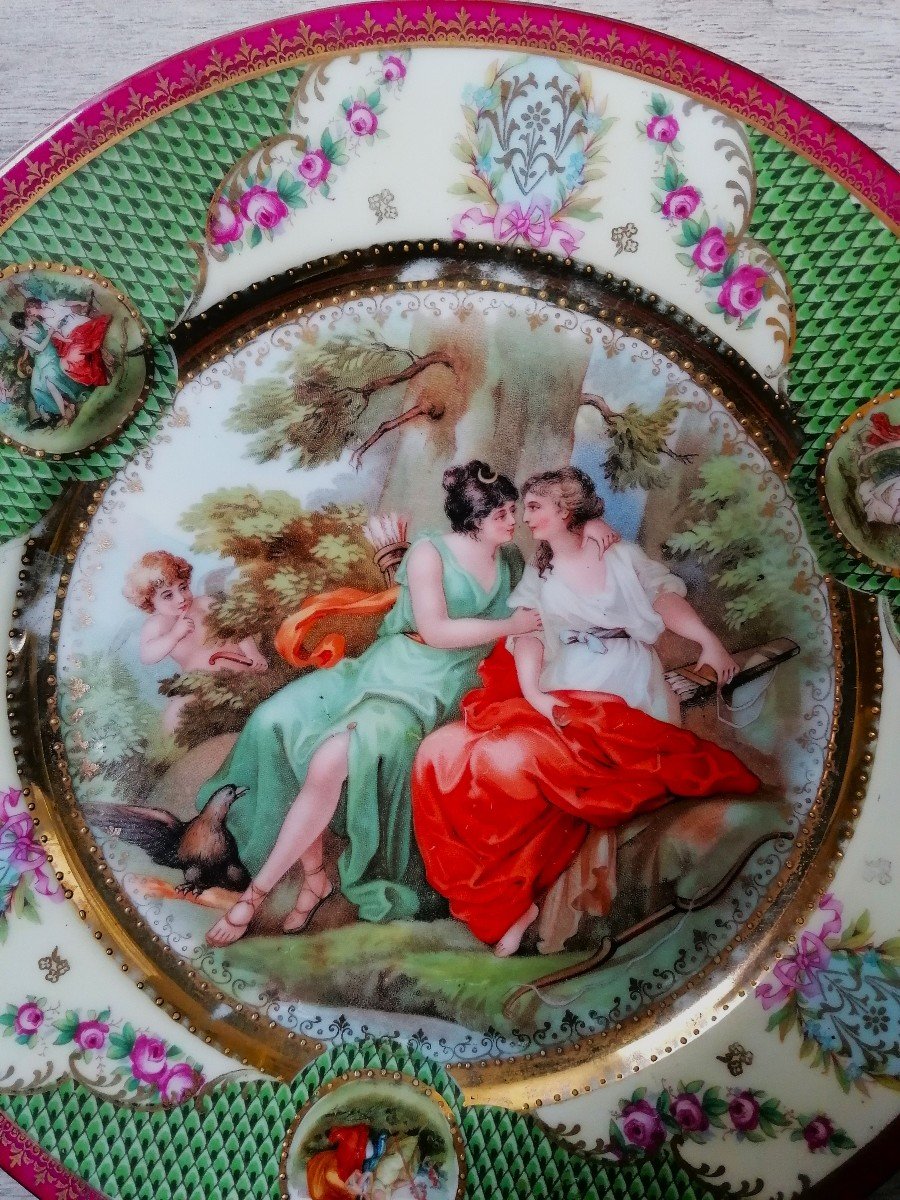 Deux Assiettes - Porcelaine De Saxe -Erdmann Schlegelmilch - Début XXème Siècle --photo-2