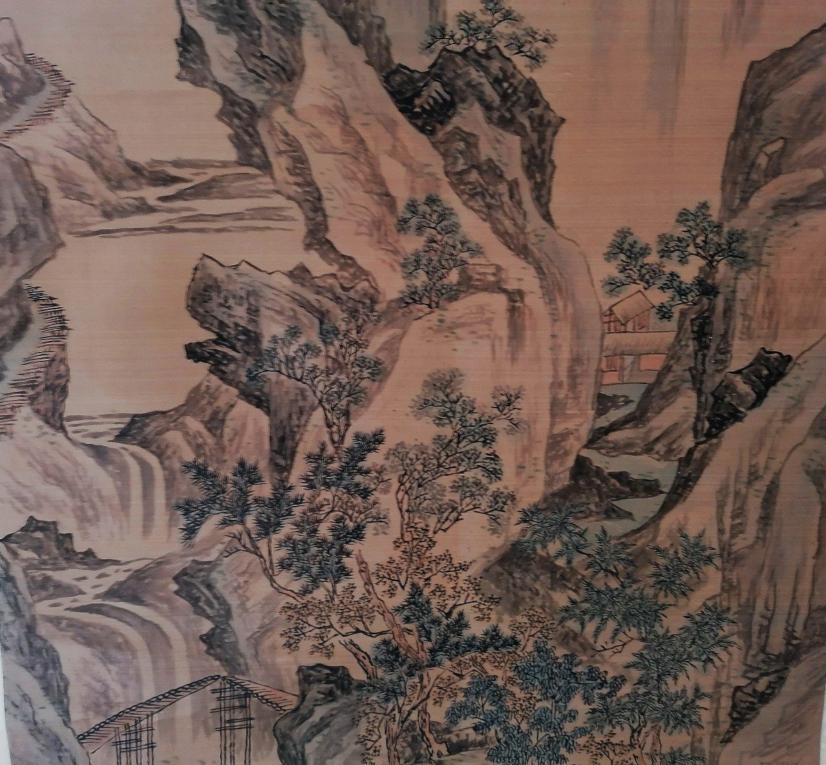 Rouleau Suspendu Avec Paysage sur Soie - Chine XXème Siècle - 绢本山水大立軸-photo-4