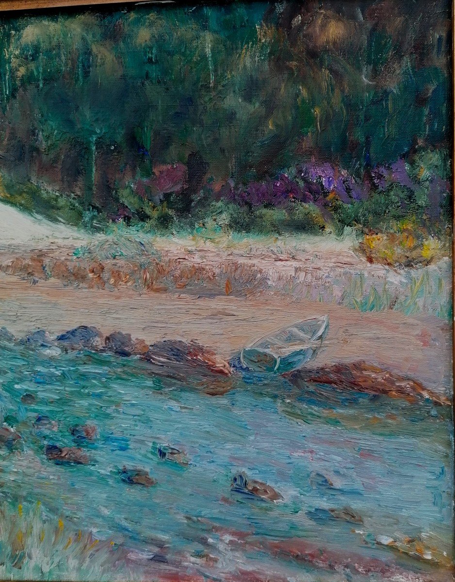 Huile sur Toile - Post Impressionniste - Paysage - XXème Siècle --photo-1