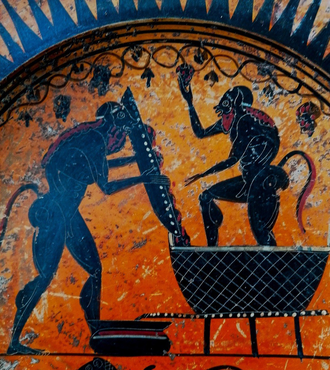 Ceramic Dish After Antique - Greek Or Etruscan Art - 19th Century - 34 Cm --photo-3