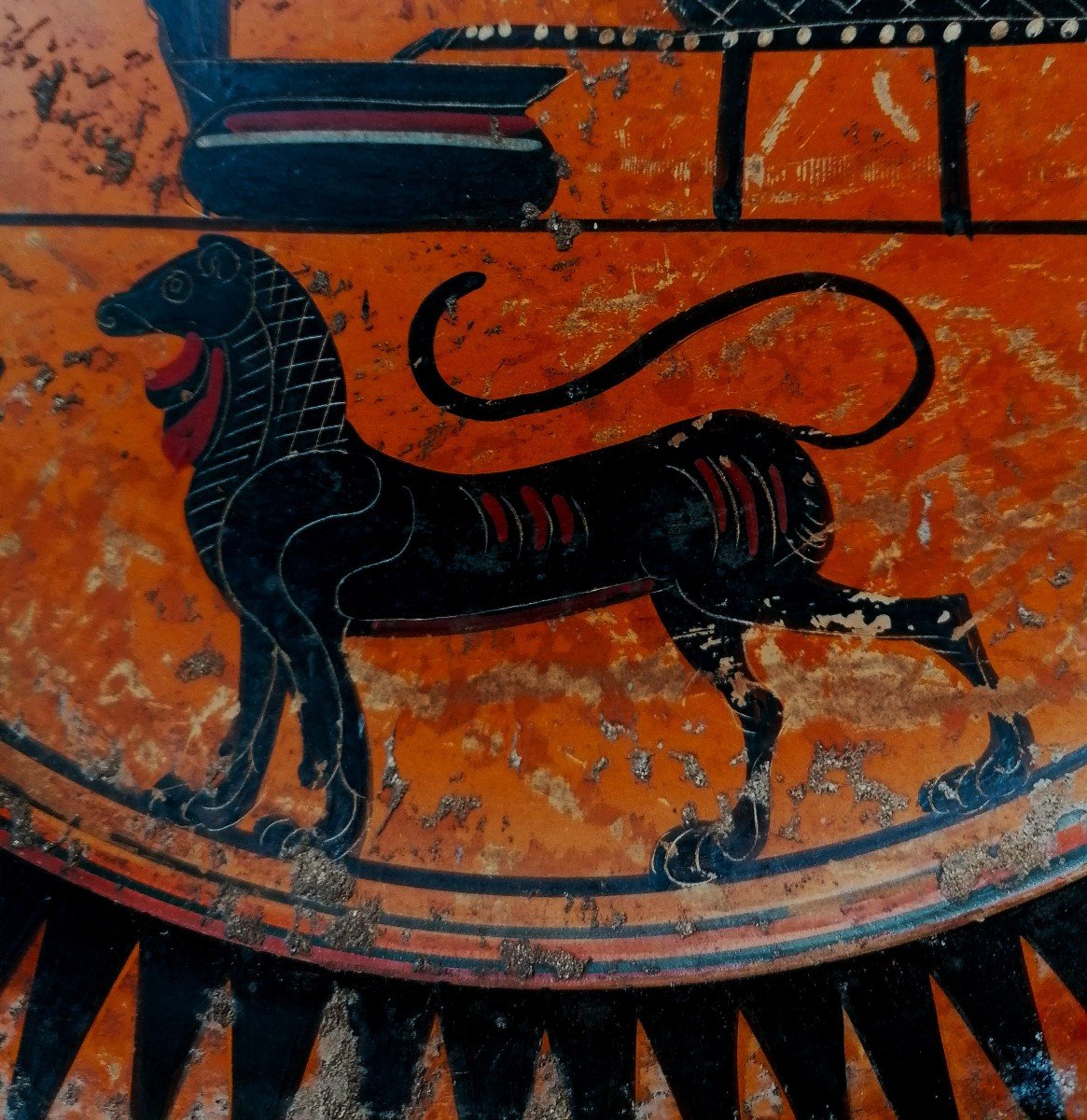 Ceramic Dish After Antique - Greek Or Etruscan Art - 19th Century - 34 Cm --photo-4