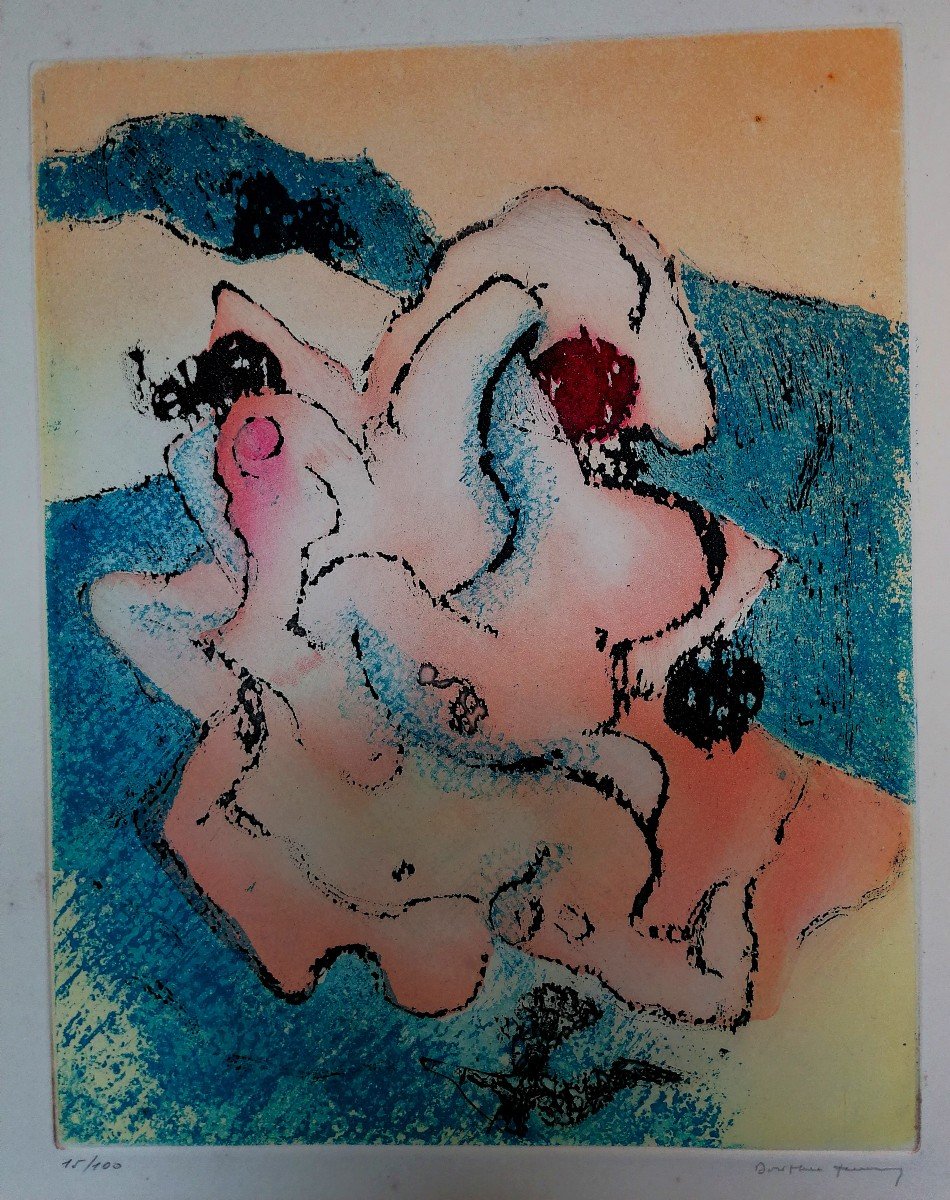 Eau-forte - Aquatinte - Dorothéa Tanning - En Chair et en Or - Circa 1973 - Ed. Georges Visat  