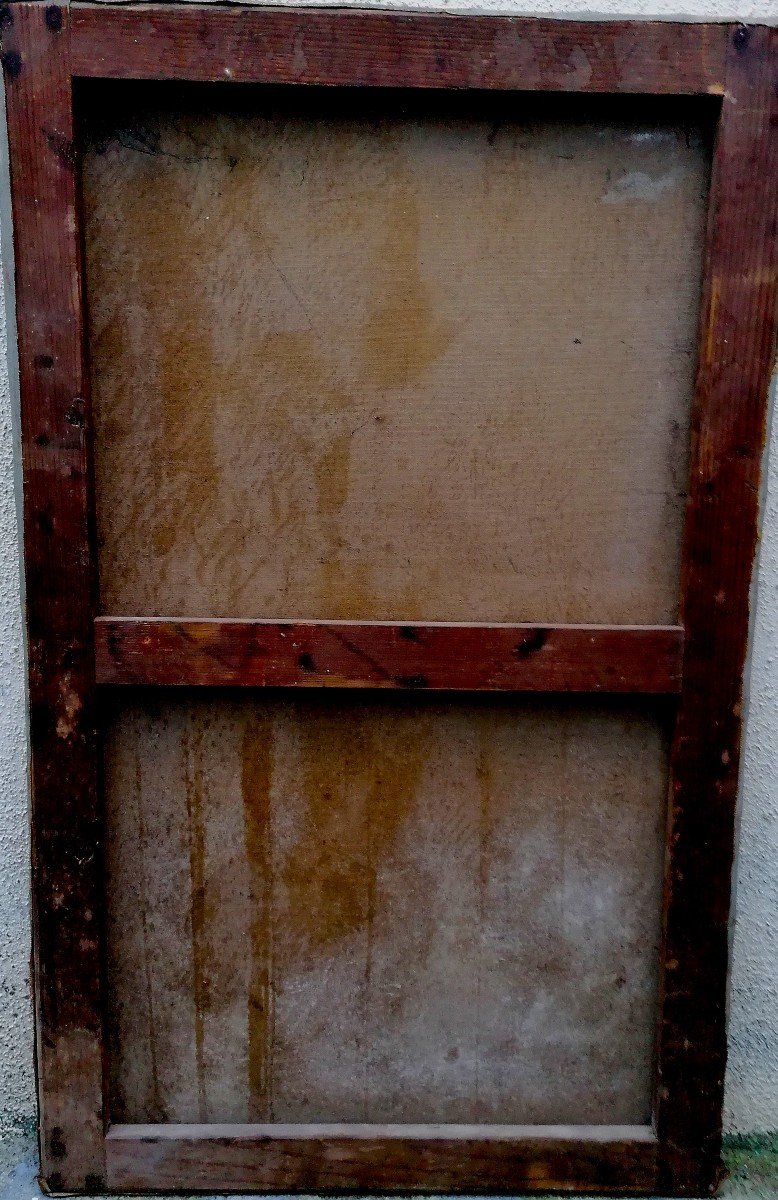 Huile Sur Toile - Nu Masculin - Epoque XIXème - 85 X 52 Cm --photo-4