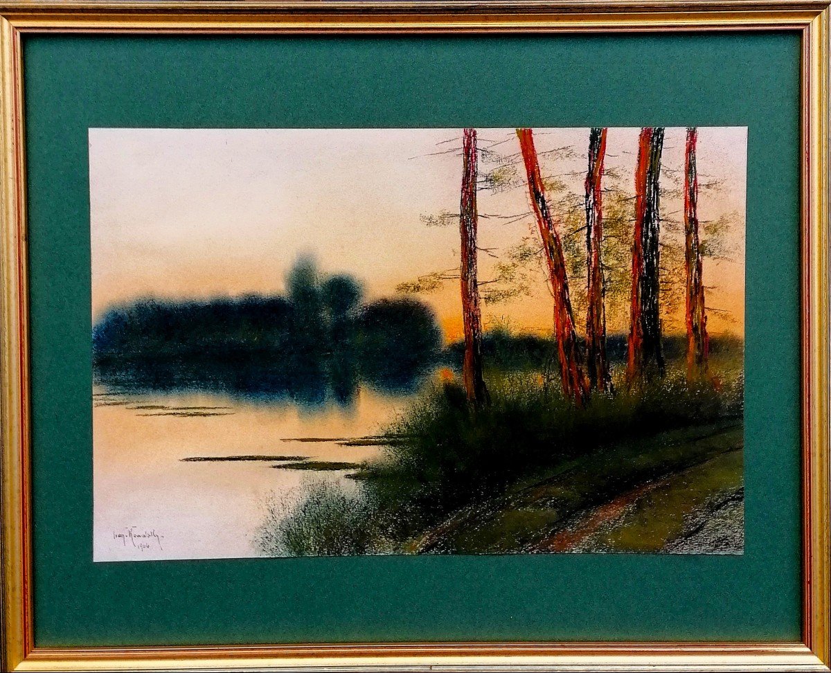 Ivan Kowalsky 1839-1937 - Pair Of Gouache And Pastel - Chiaroscuro Landscapes - Russian School-photo-2