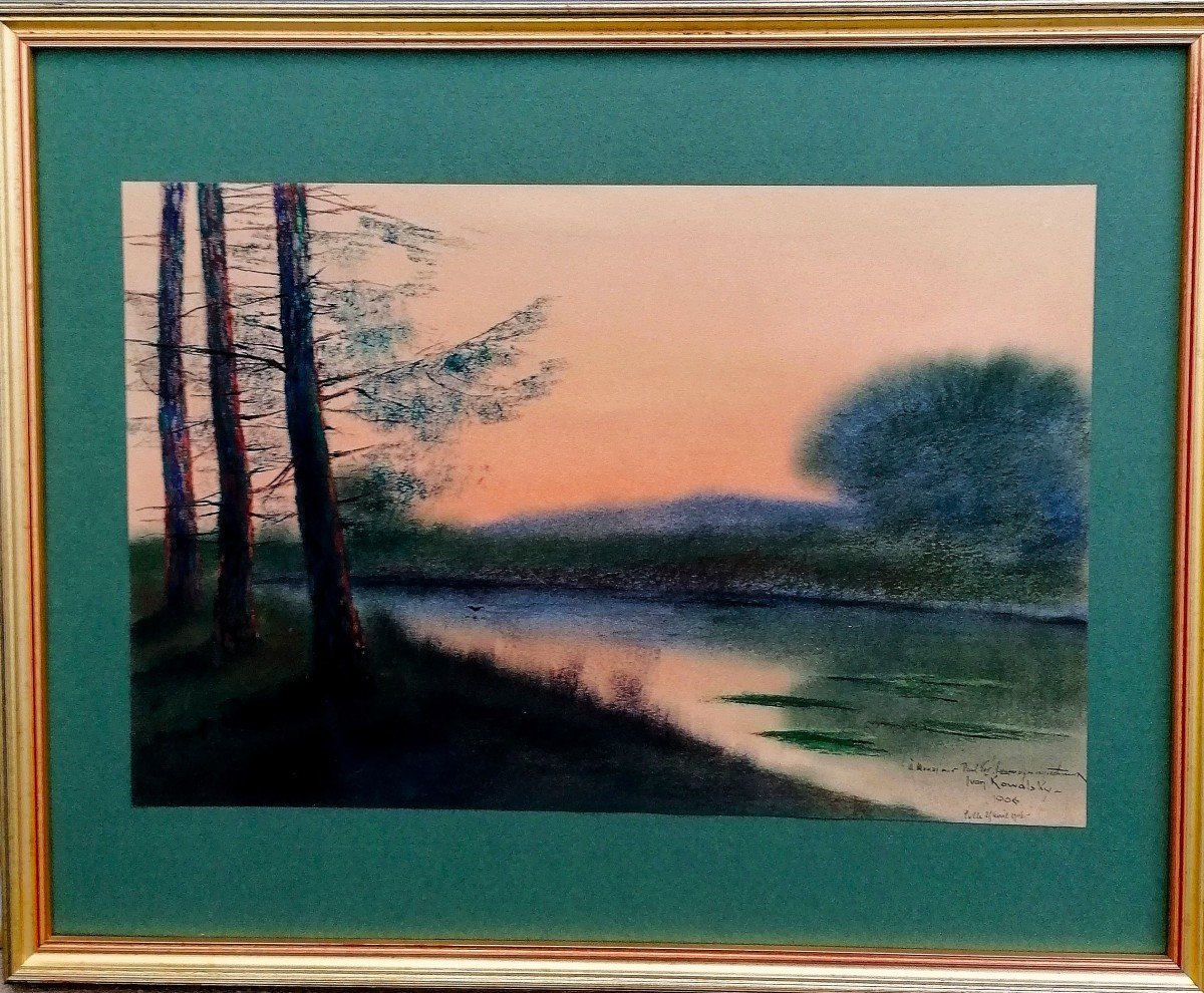 Ivan Kowalsky 1839-1937 - Pair Of Gouache And Pastel - Chiaroscuro Landscapes - Russian School-photo-3