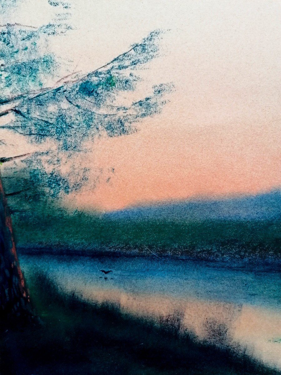 Ivan Kowalsky 1839-1937 - Pair Of Gouache And Pastel - Chiaroscuro Landscapes - Russian School-photo-6
