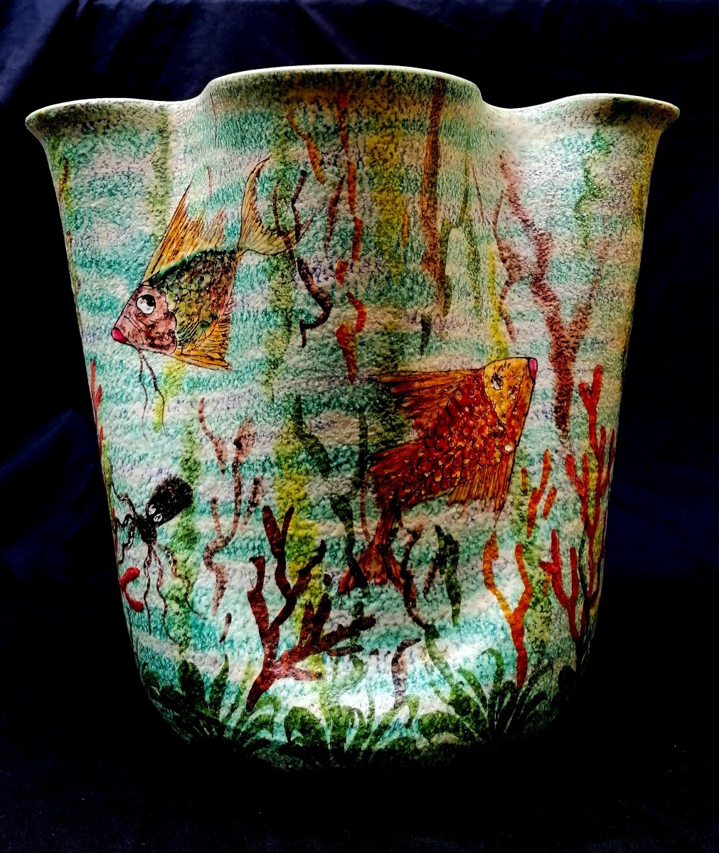 Iama Albisola - Vase En Ceramique - Italie - Circa 1950 - Giuseppe Barile -