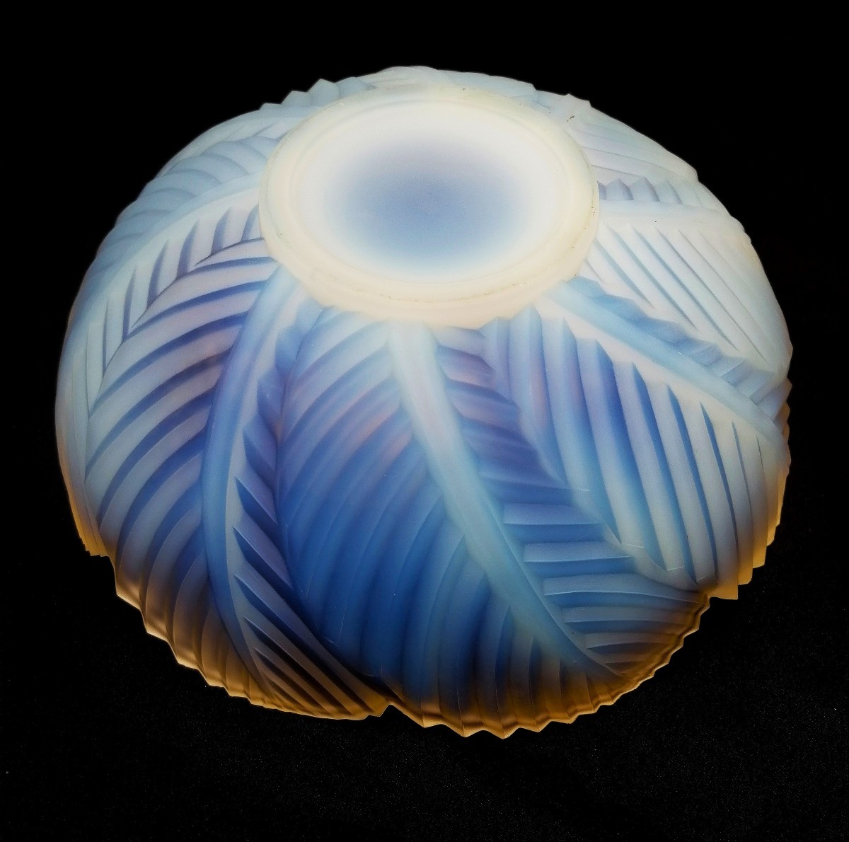  Pierre d'Avesn - Dessert Service - Opalescent Blue - 1 Cup And 6 Bowls - Art Deco 1930 -photo-3