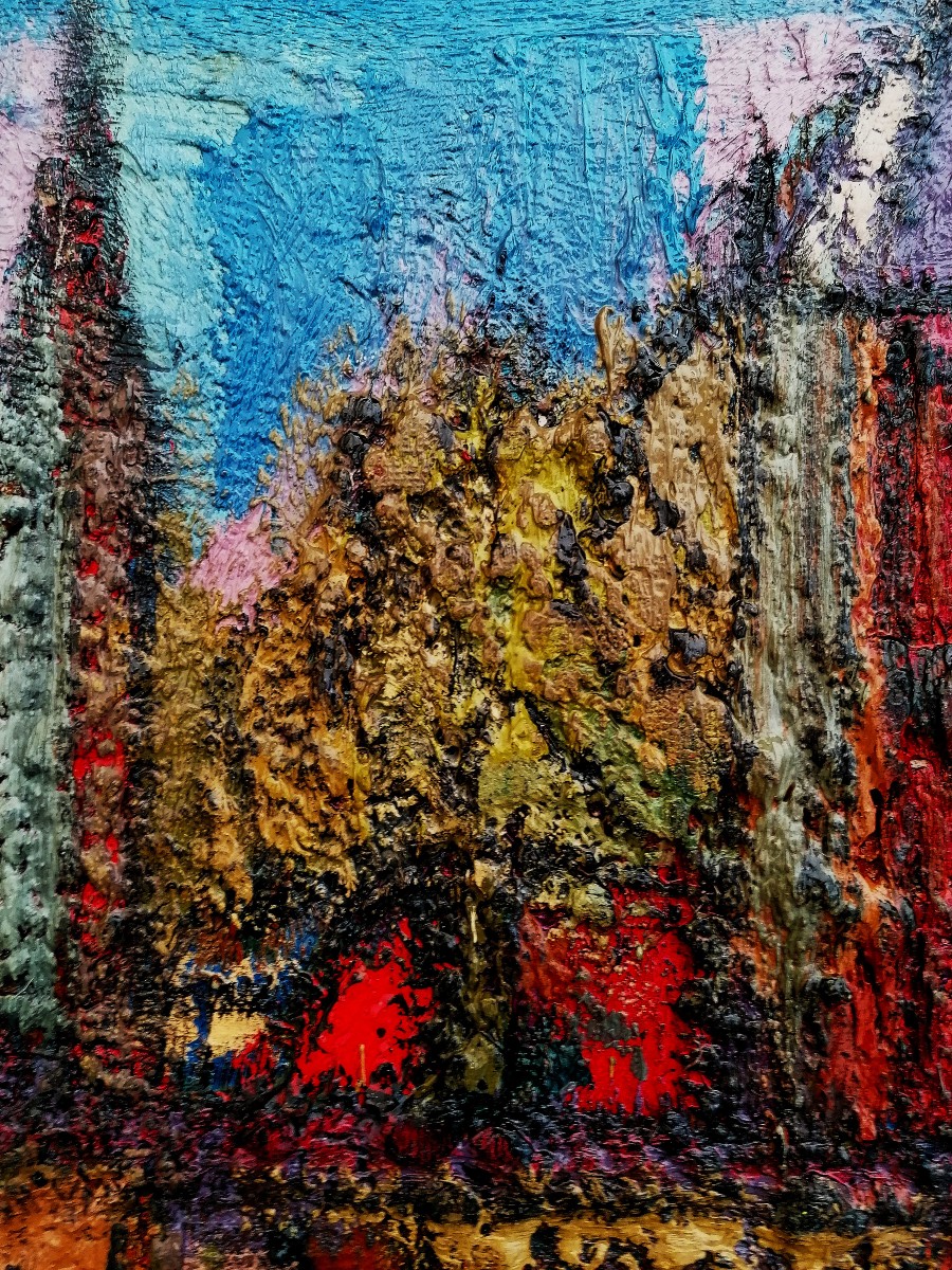 Jean Besnard - Oil On Panel And Mixed Media - Abstract Urban Landscape - 20th Century - -photo-4