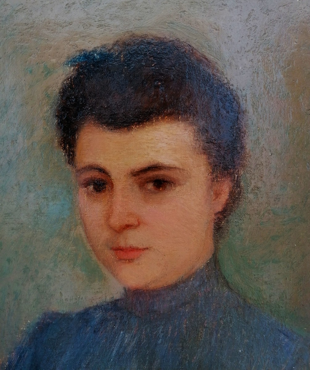 M. Vergeaud - Portrait - Oil On Canvas - 20th Century --photo-1