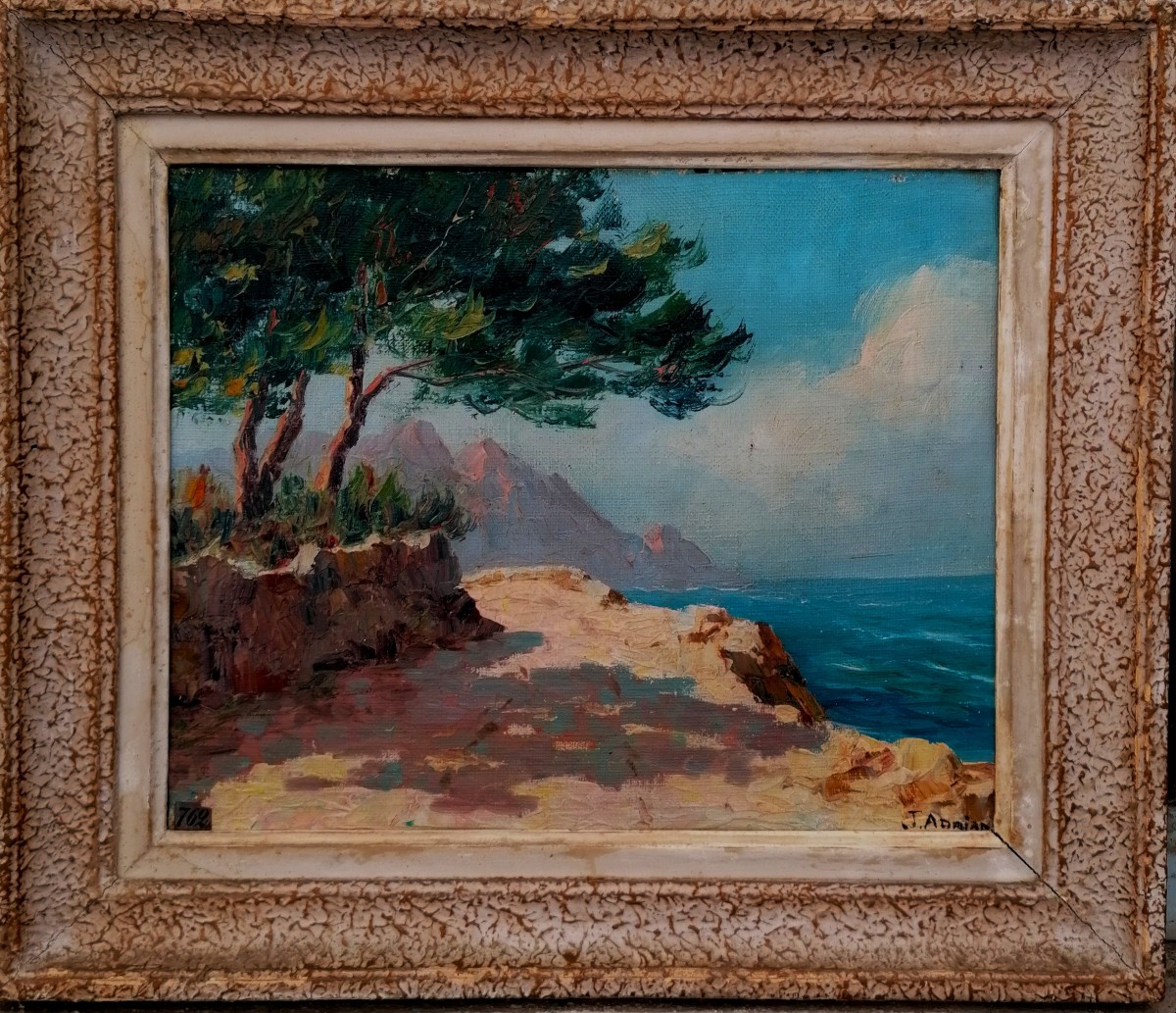 J. Adrian - Modern School - Provencal Landscape - Oil On Canvas - 20th Century -
