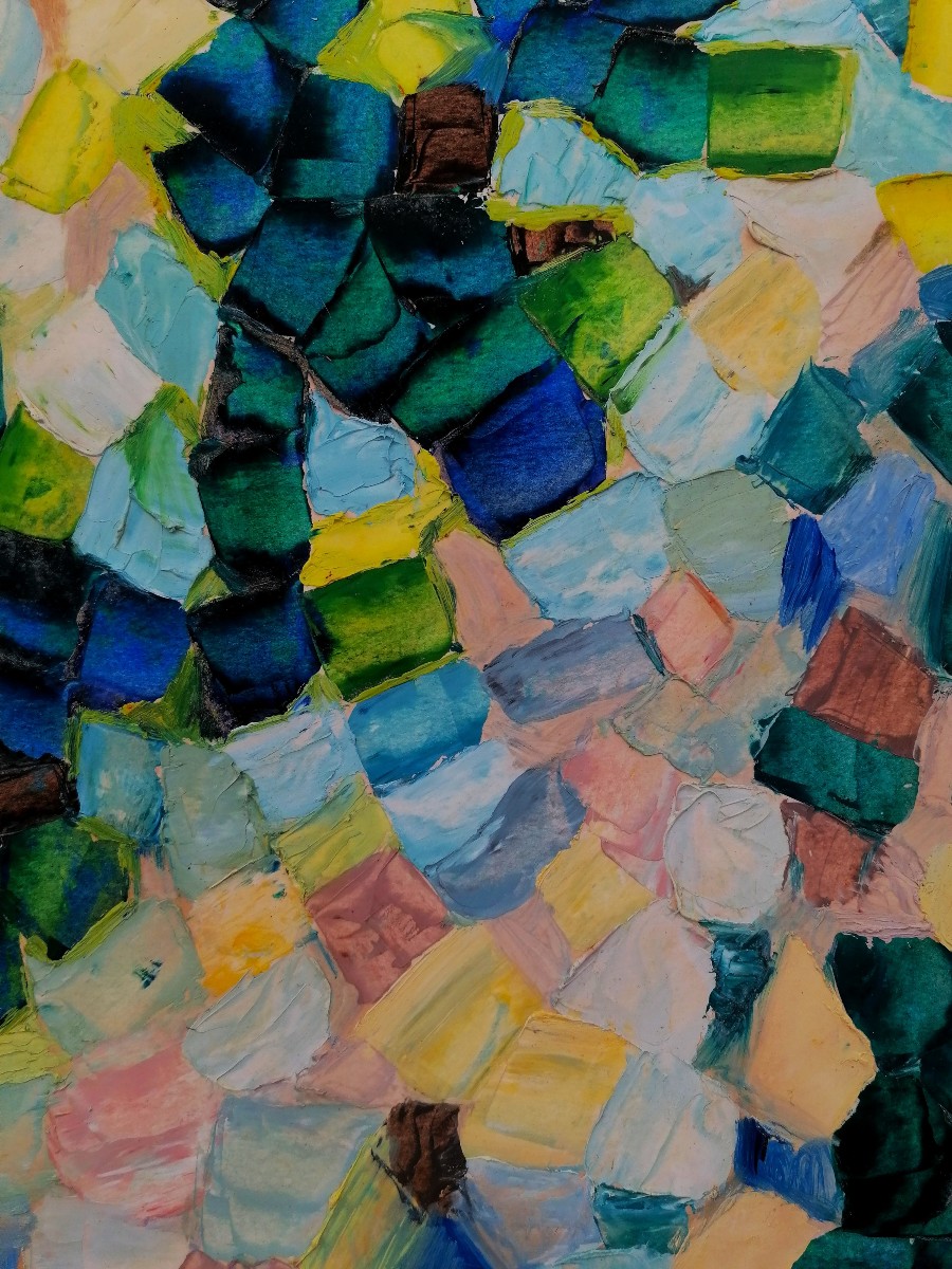 ACRYLIQUE SUR PAPIER - ART ABSTRAIT - CIRCA 1968 - FURLAN ? - 48 X 65 CM -  -photo-4