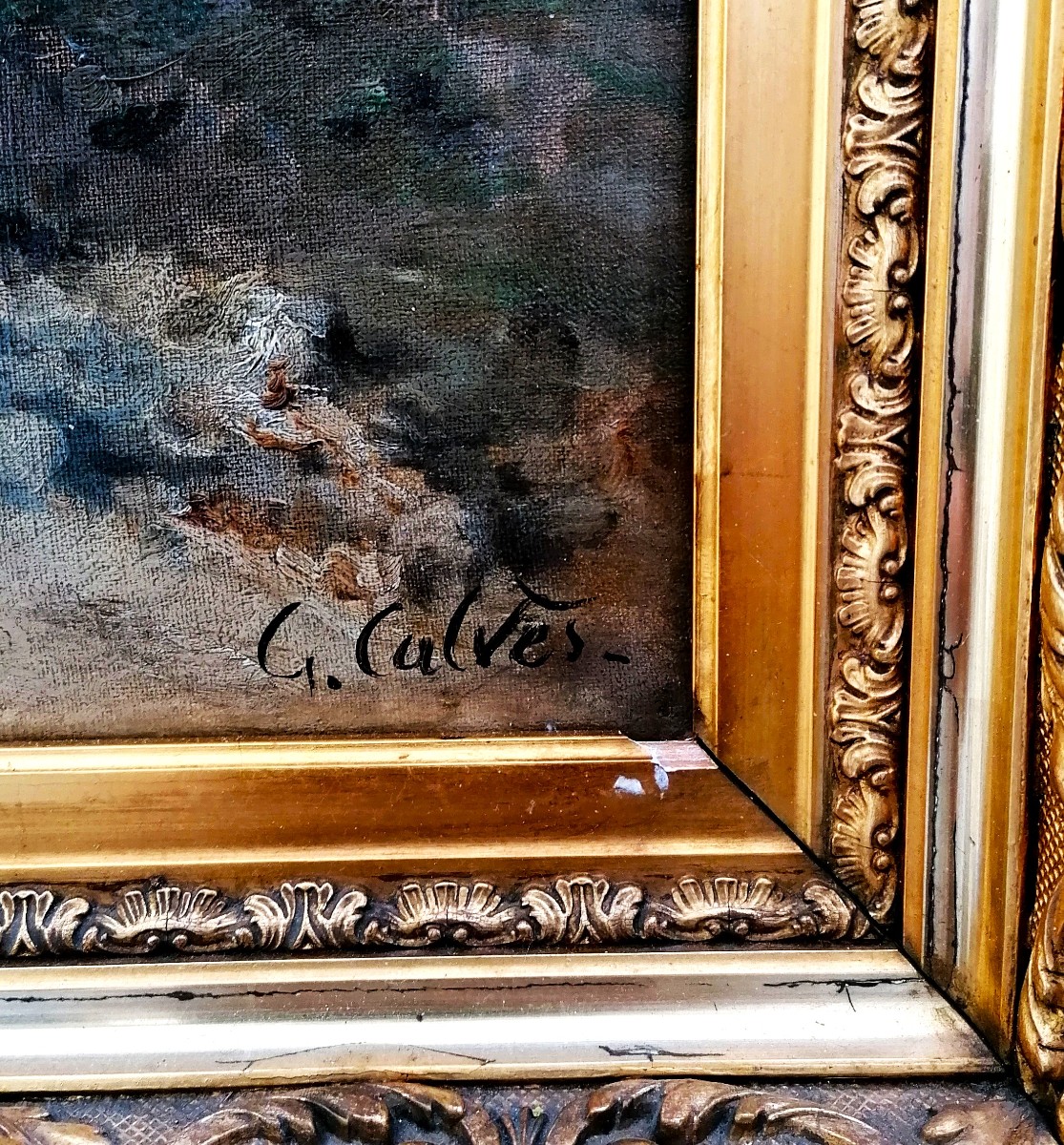 Leon Georges Calves - Oil On Canvas - The Return From The Harvest - Horse Drawing - -photo-4