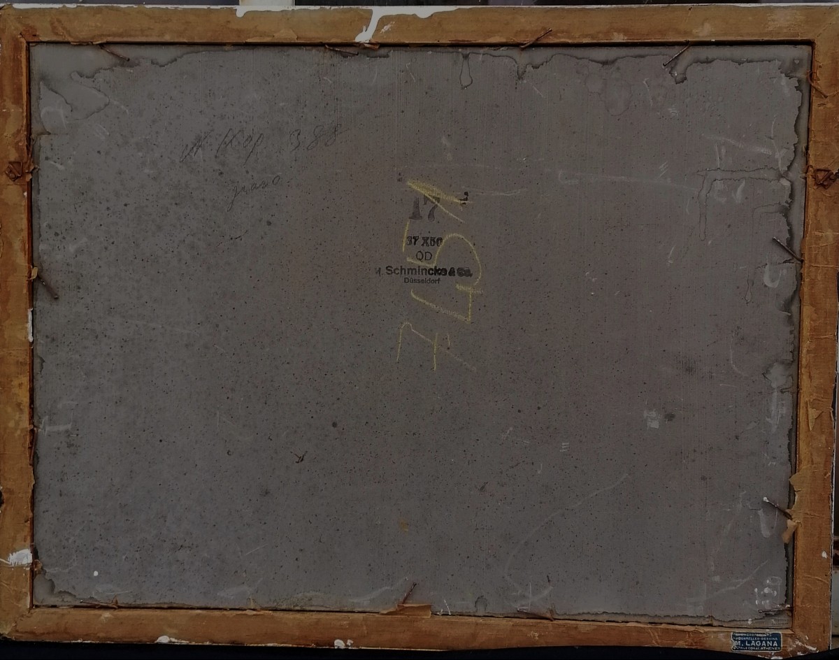 Marius Hubert Robert - Oil On Canvas - View Of The Ruins On The Hills Of Athens - Period 20-photo-2