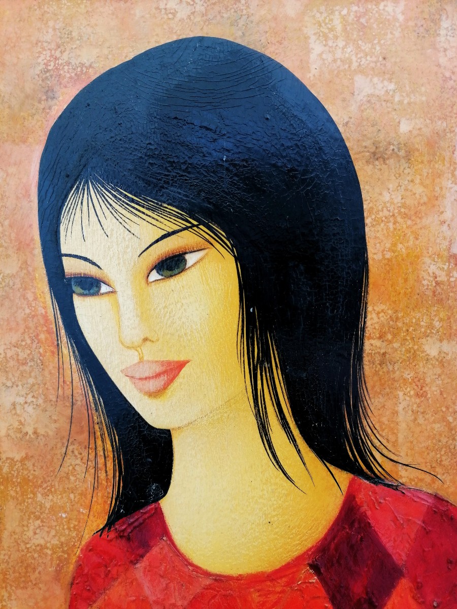 Mara Tran Long - Portrait - Young Woman With A Goldfish Bowl - Hsc - 20th Century --photo-4