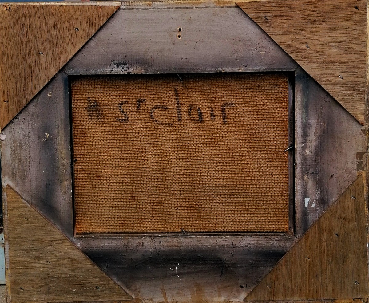 HENRI SAINT CLAIR - MARINE - VOILIERS EN MER - HUILE SUR PANNEAU - XXEME -2/2 --photo-1