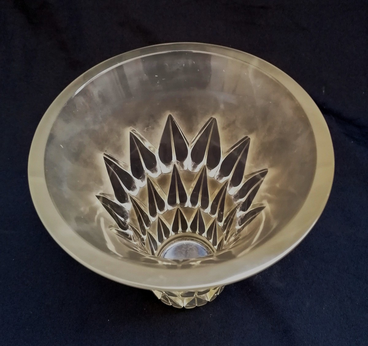LALIQUE FRANCE - MODELE FEUILLES - CIRCA 1934 - FOND BLANC DEPOLI - PARFAIT ETAT --photo-2