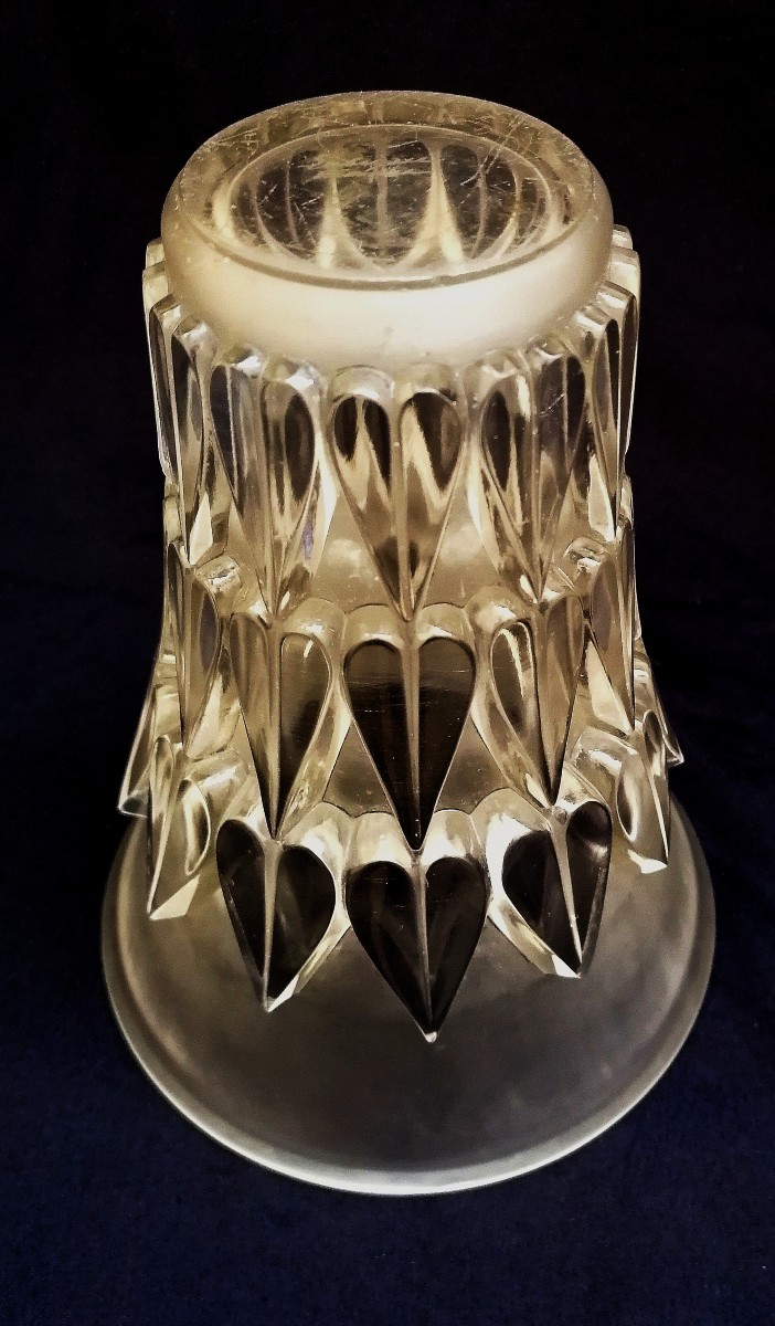 LALIQUE FRANCE - MODELE FEUILLES - CIRCA 1934 - FOND BLANC DEPOLI - PARFAIT ETAT --photo-4