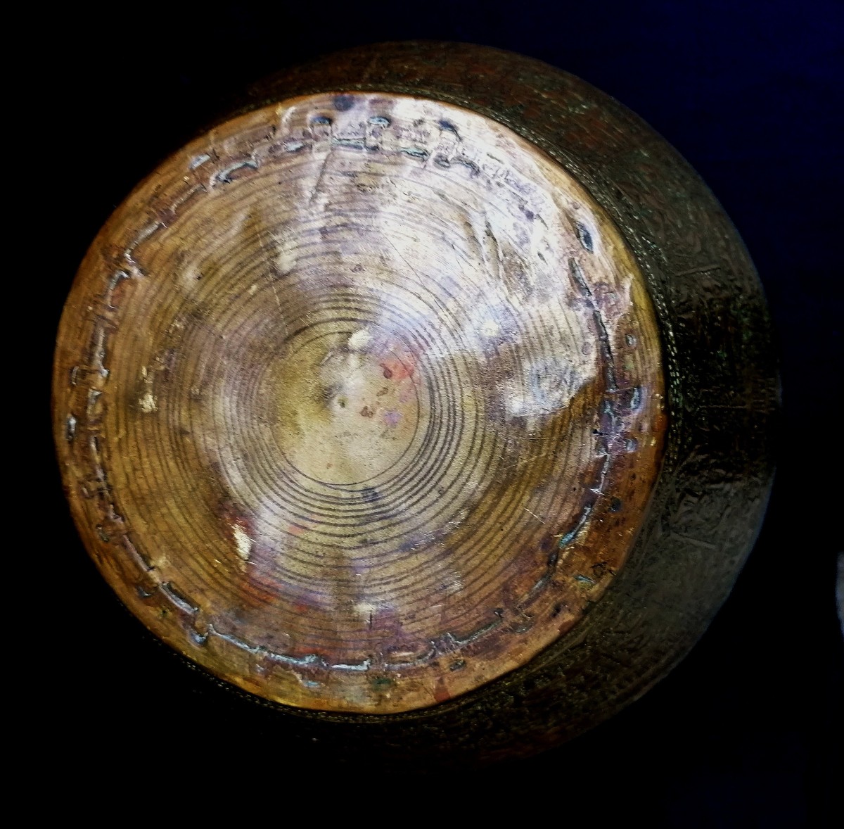 Indo-persian Basin In Chiseled Copper Or Brass - Calligraphy - Characters - Animals - 19th Century --photo-2