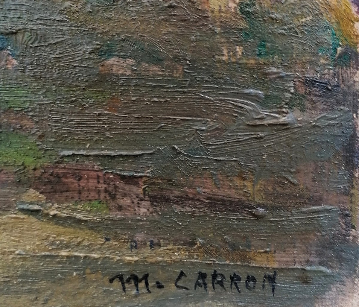 MARCEL CARRON - BEZIERS - OCCITANIE - PIERRERUE - PAYSAGE- TROUPEAU - SALON 1953 - HST --photo-3