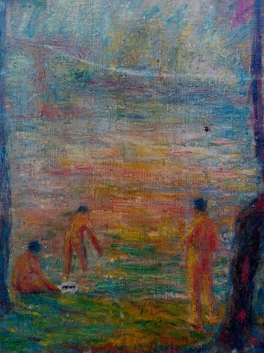 MAX KESSLER 1897-1981 - HUILE SUR TOILE POST IMPRESSIONNISTE - ECOLE SUISSE - CIRCA 1930 --photo-2