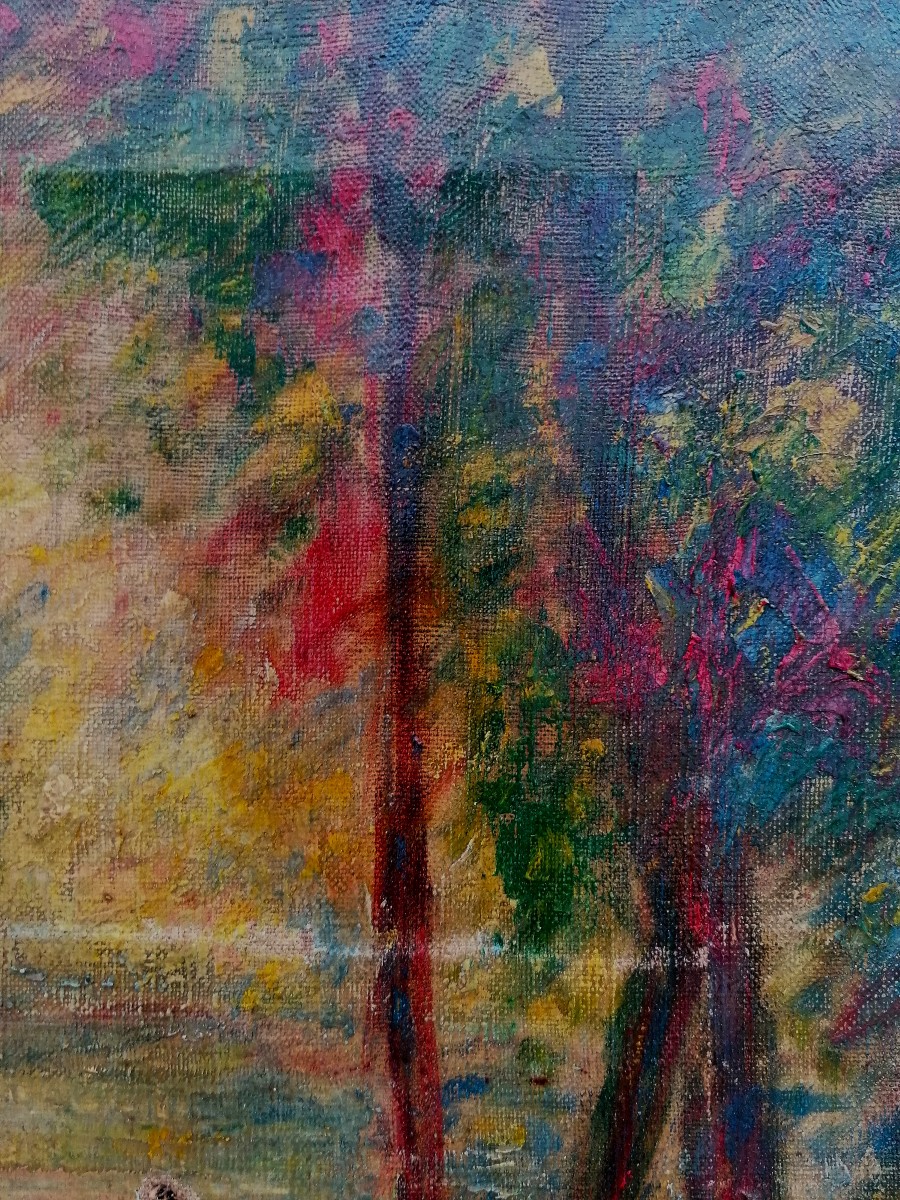 MAX KESSLER 1897-1981 - HUILE SUR TOILE POST IMPRESSIONNISTE - ECOLE SUISSE - CIRCA 1930 --photo-1