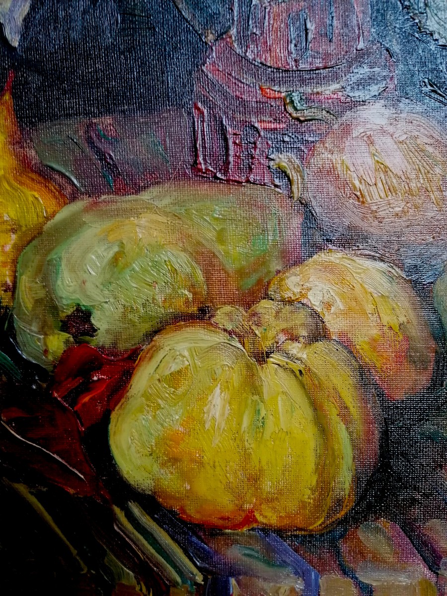 Oil On Canvas - Still Life With Flowers And Fruit - Post Nabis - Horace Richebe? - Circa 1930-photo-1