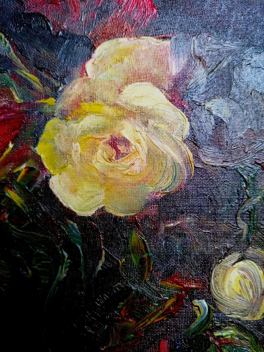 Oil On Canvas - Still Life With Flowers And Fruit - Post Nabis - Horace Richebe? - Circa 1930-photo-2