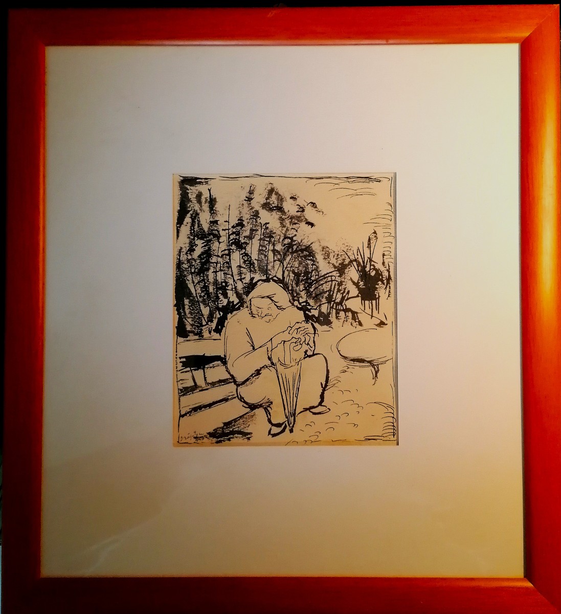 EUGEN DRAGUTESCU - ECOLE ROUMAINE - DESSIN ENCRE DE CHINE - XXEME --photo-2