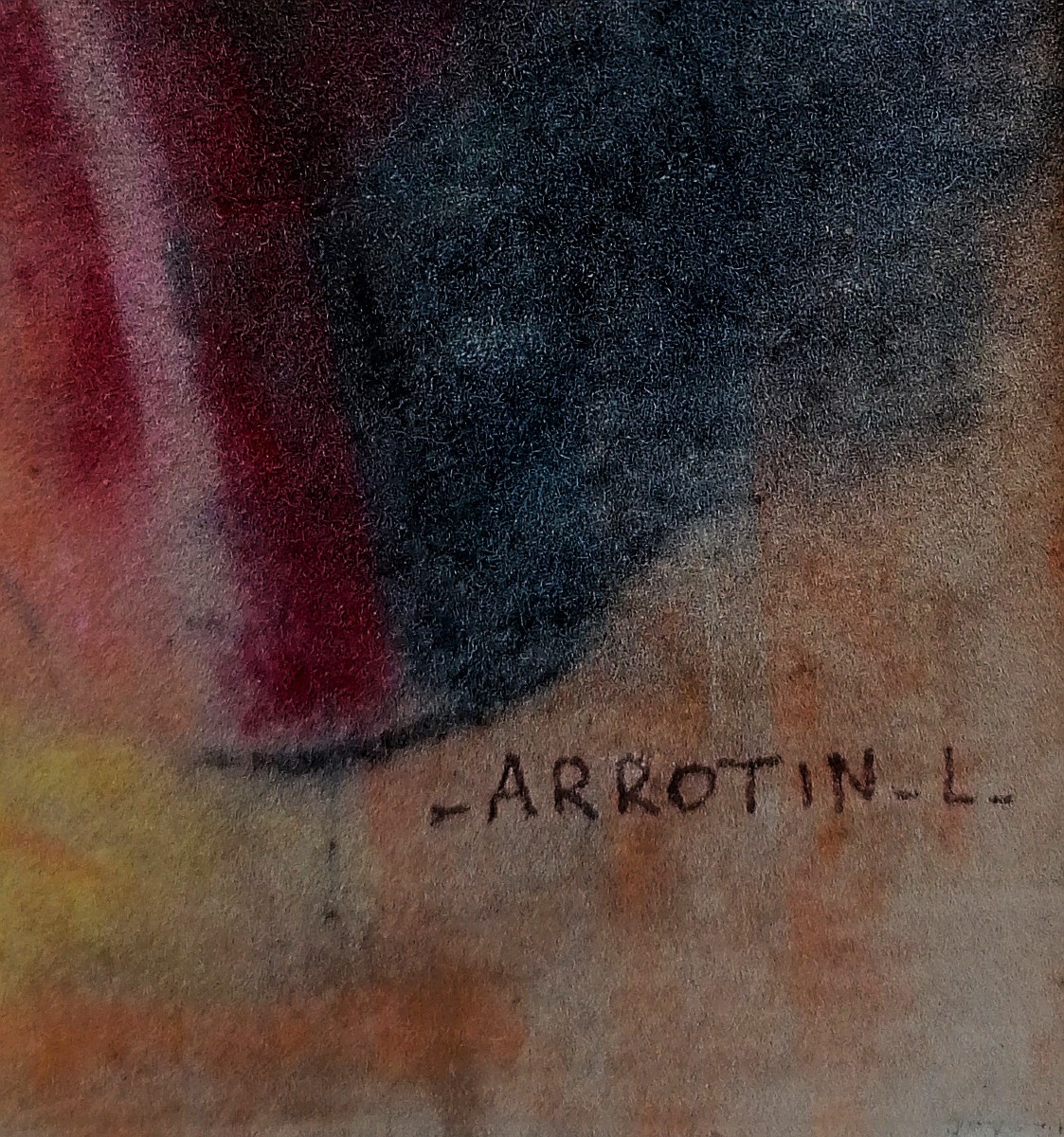 LEON ARROTIN - ECOLE BELGE - PASTEL ET TECHNIQUE MIXTE - NU ASSIS - XXEME --photo-3