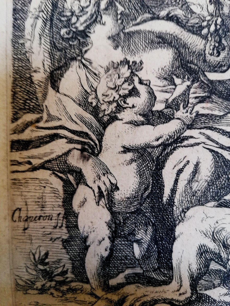 NICOLAS CHAPERON 1612-1656 - GRAVURE - FAMILLE DE SATYRES - EDITEE PAR CIARTES - 1640 - -photo-3