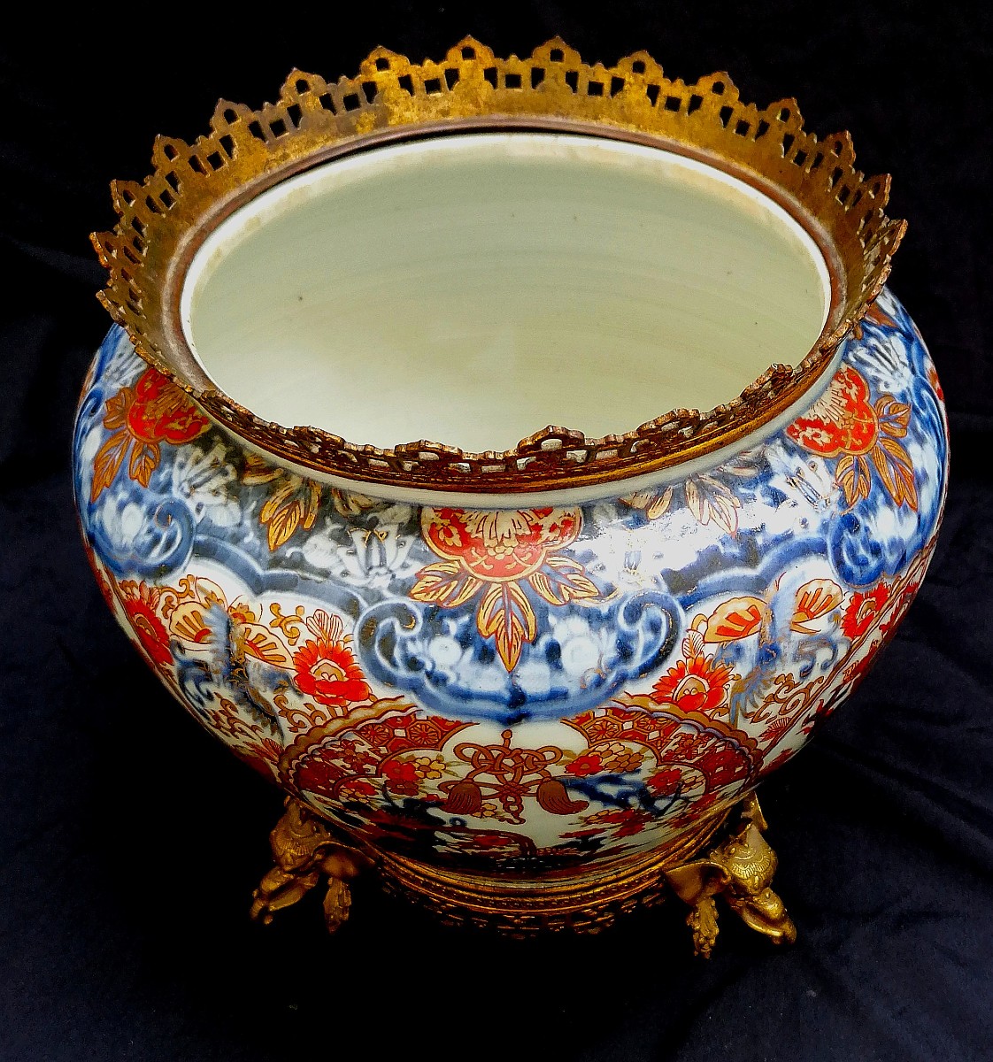 VASQUE - JARDINIERE - PORCELAINE IMARI - MONTURE BRONZE DORE - XIXEME - JAPON --photo-5