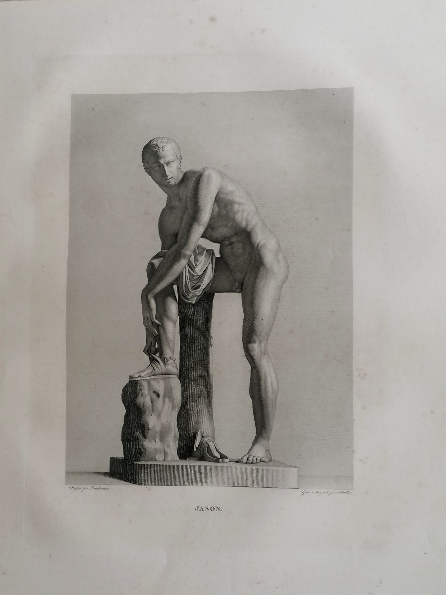 QUATRE GRAVURES MYTHOLOGIQUES 44/60 - AMAZONE - APOLLON - LA PROVIDENCE - JASON - XIXEME --photo-2