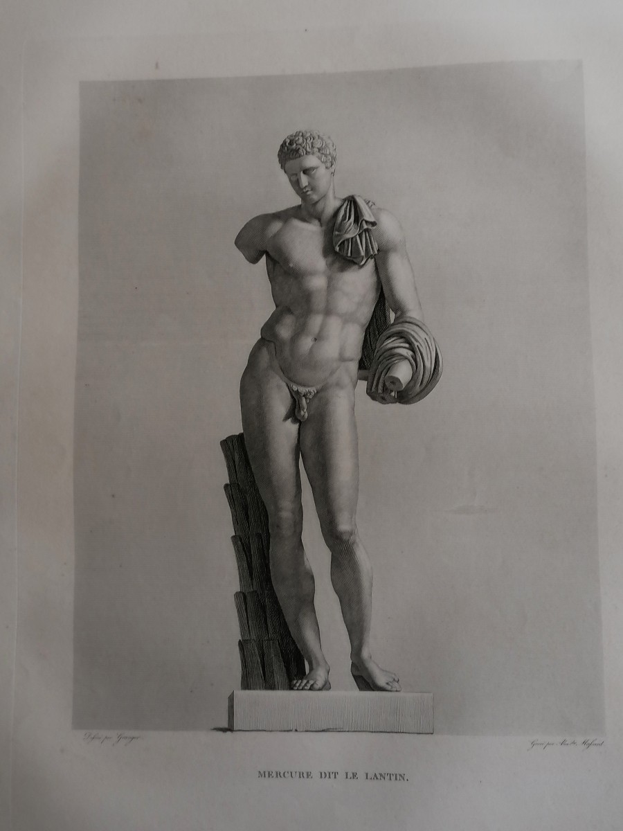 QUATRE GRAVURES MYTHOLOGIQUES 48/60 - APOLLON - CESAR AUGUSTE - MERCURE - APOLLON - XIXEME --photo-2
