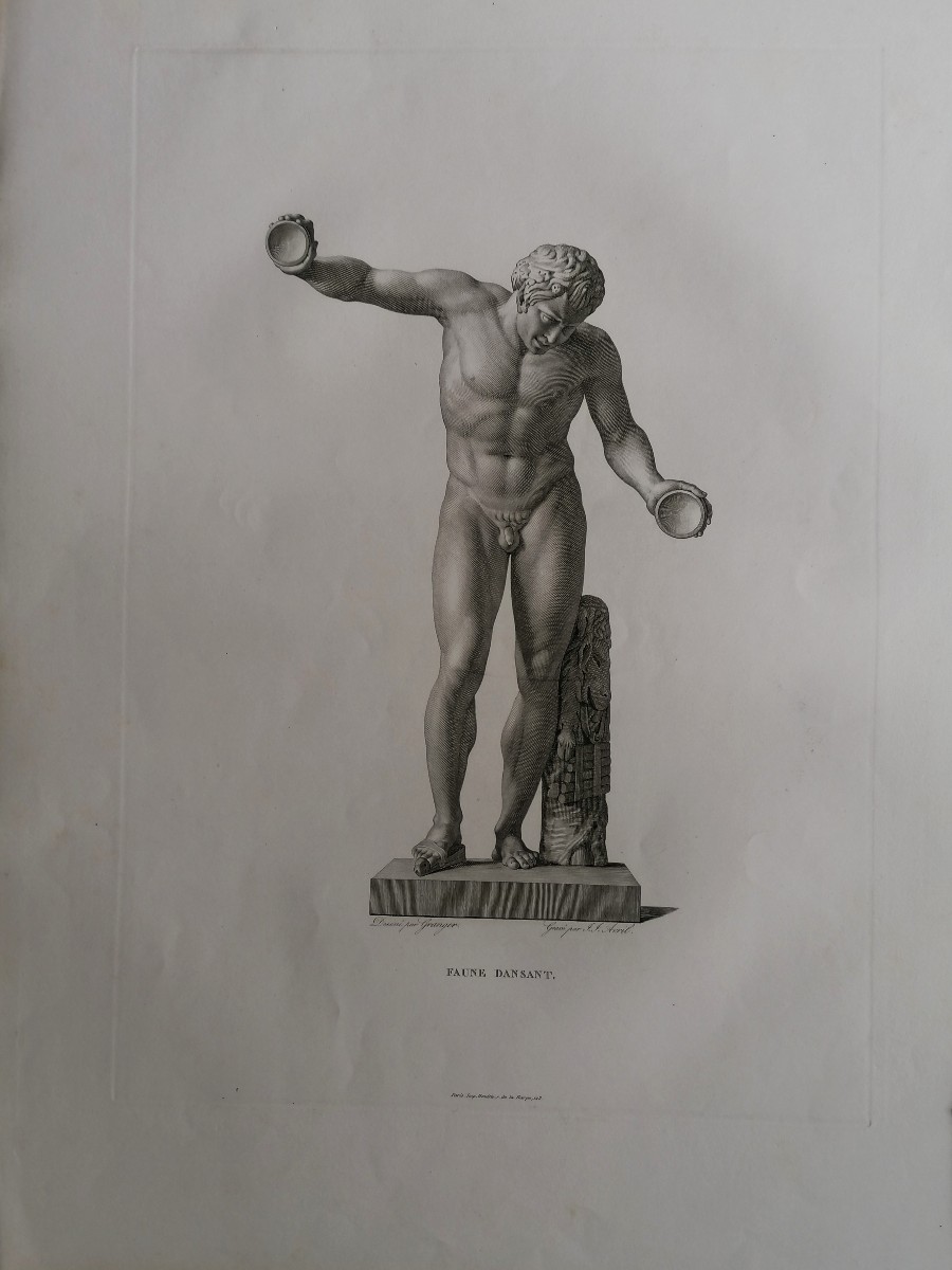 QUATRE GRAVURES MYTHOLOGIQUES 56/60 - VENUS - APOLLON - SEXTUS POMPEE - FAUNE  - XIXEME --photo-4
