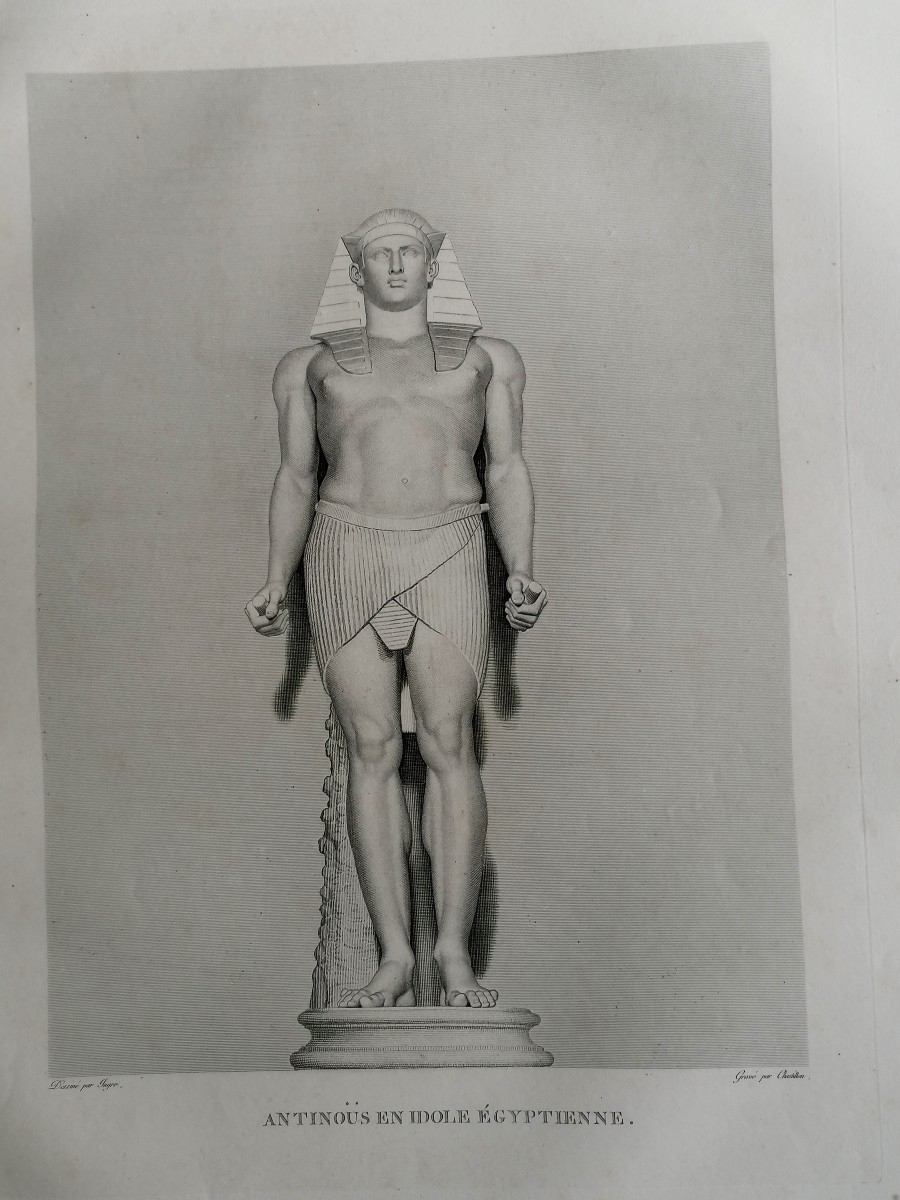 QUATRE GRAVURES MYTHOLOGIQUES 60/60 - ANTINOUS - FAUNE - MERCURE - SILENE ET BACCHUS- XIXEME --photo-2