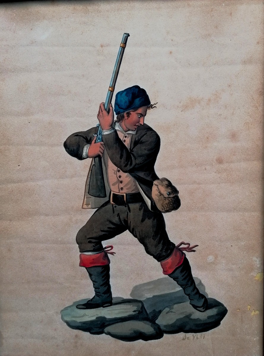 MICHELA DE VITO - ENCRE ET AQUARELLE - COSTUME DE LA PROVINCE DE CATANZARO - CIRCA 1830 - 5/6 --photo-2