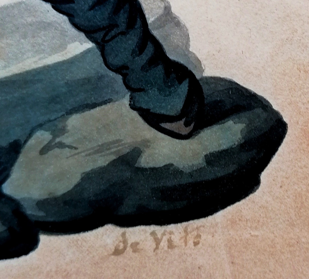 MICHELA DE VITO - ENCRE ET AQUARELLE - COSTUME DE LA PROVINCE DE CATANZARO - CIRCA 1830 - 5/6 --photo-3