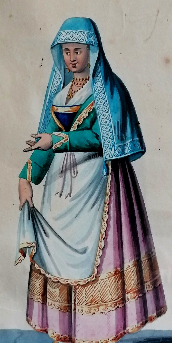 MICHELA DE VITO - ENCRE ET AQUARELLE - SCENE DE VIE ET COSTUME NAPOLITAIN - CIRCA 1830 - 6/6 --photo-4