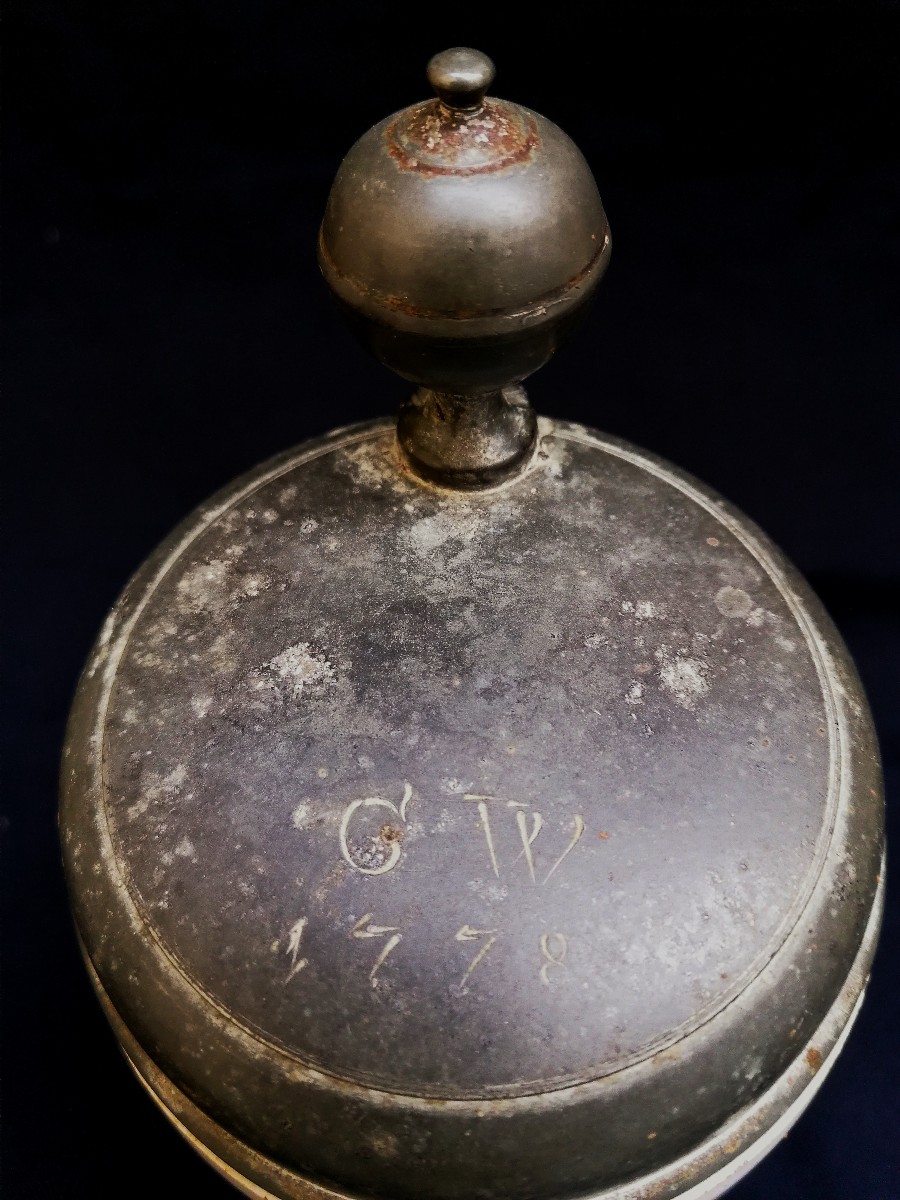 Earthenware And Pewter Mug - Dated 1778 And Monogrammed - Horse In A Landscape - Germany --photo-4