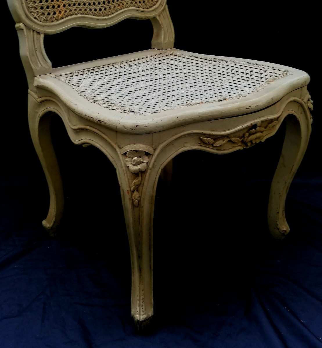 CHAISE RELAQUEE ET CANNEE D'EPOQUE LOUIS XV OU REGENCE - XVIIIEME SIECLE-photo-4