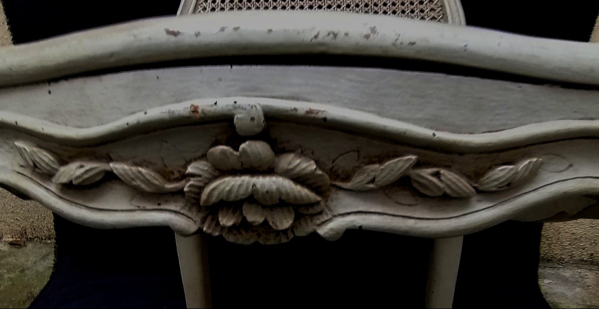 CHAISE RELAQUEE ET CANNEE D'EPOQUE LOUIS XV OU REGENCE - XVIIIEME SIECLE-photo-4