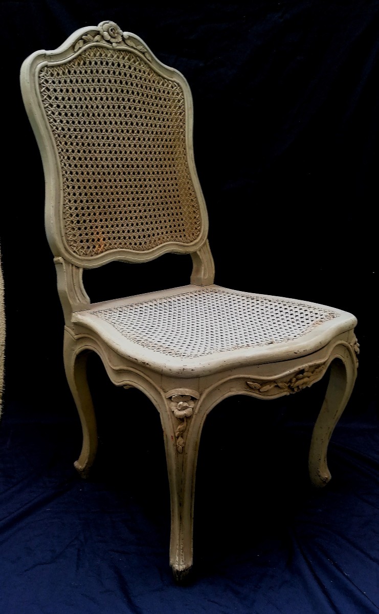 CHAISE RELAQUEE ET CANNEE D'EPOQUE LOUIS XV OU REGENCE - XVIIIEME SIECLE