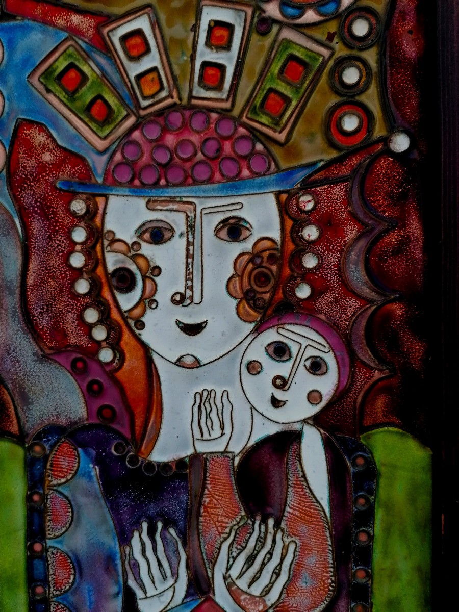 FAJKA JANOS - CUIVRE EMAILLE AU GRAND FEU - XXEME SIECLE - HONGRIE --photo-3