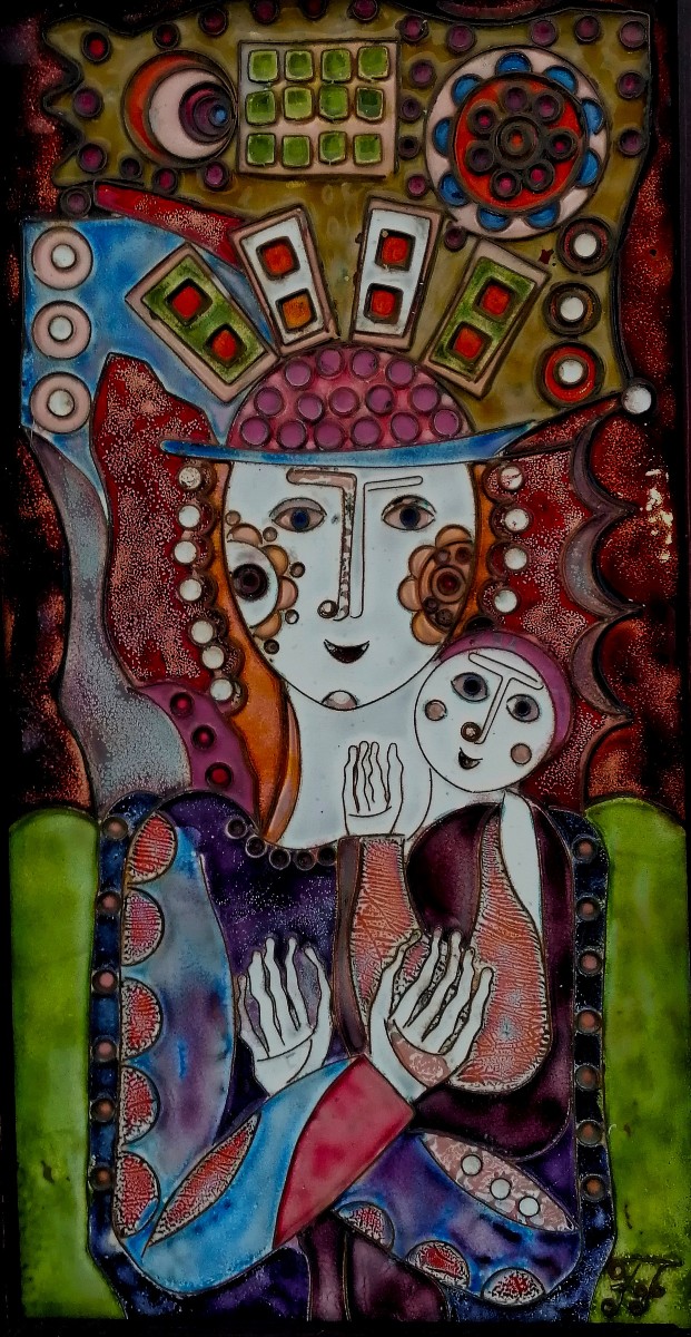 FAJKA JANOS - CUIVRE EMAILLE AU GRAND FEU - XXEME SIECLE - HONGRIE -