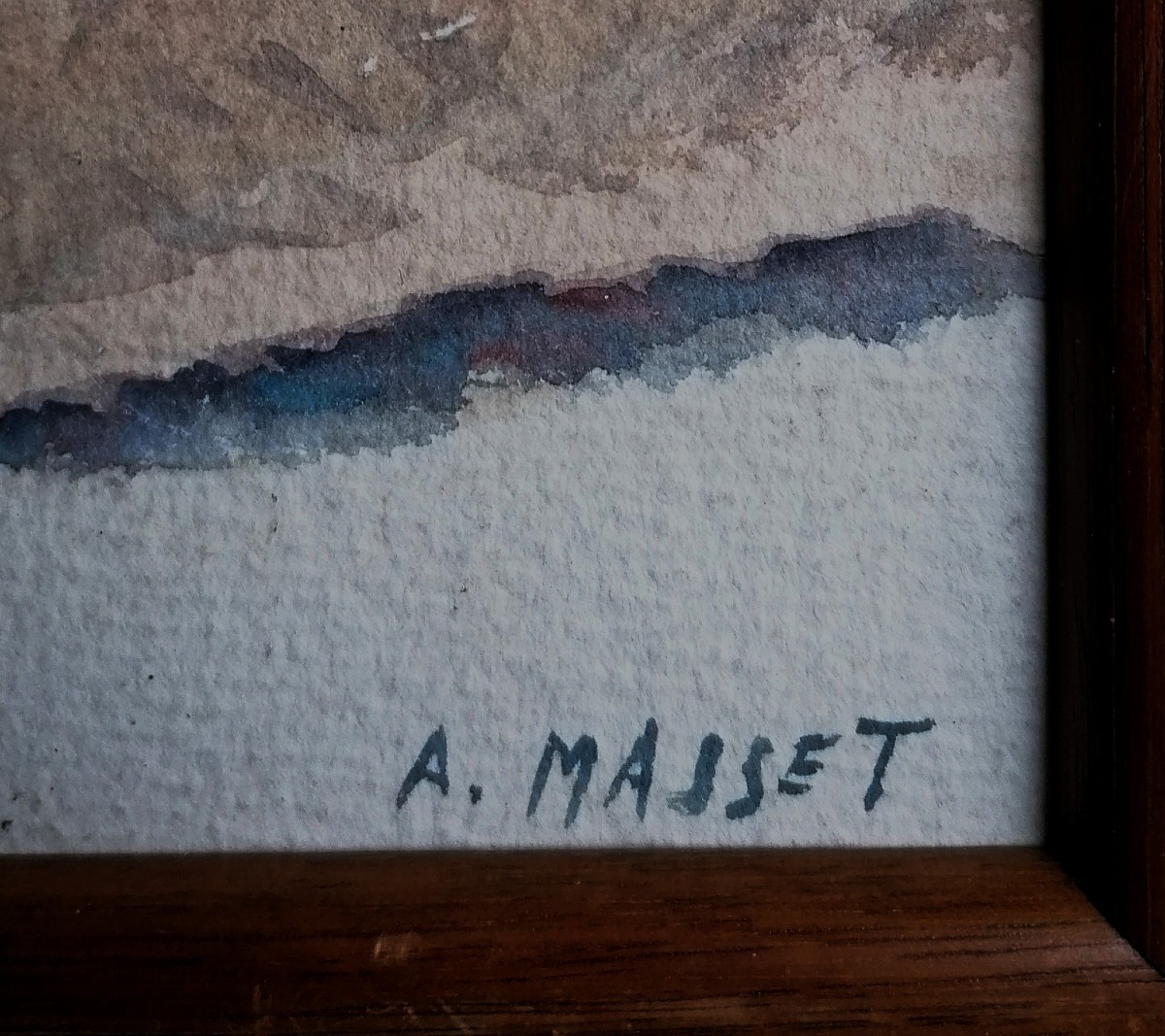 ALAIN MASSET - AQUARELLE - NATURE MORTE AUX PASTEQUES - XXEME SIECLE --photo-3