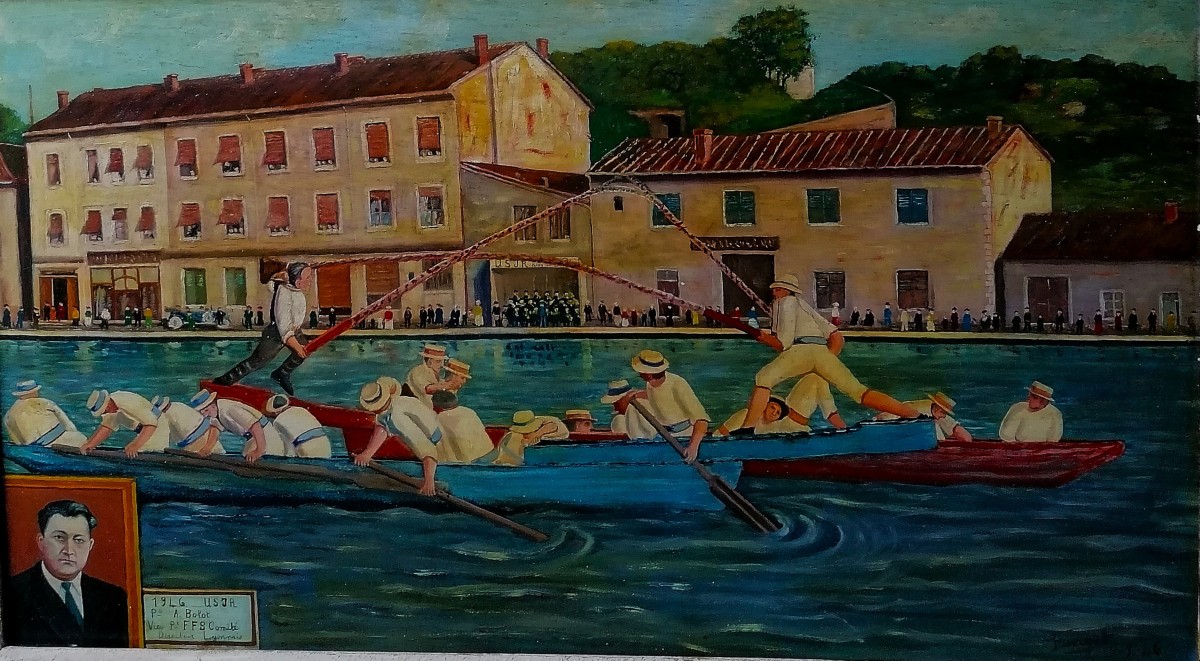 JOUTES NAUTIQUES - RIVE DE GIER - FANGET 1946 -JOUTE A LA GIVORDINE - SAINT ETIENNE -