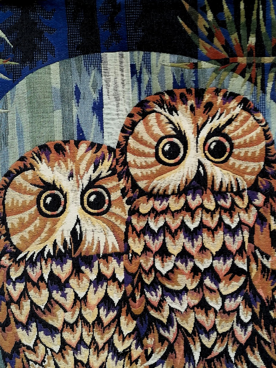 ALAIN CORNIC - TAPISSERIE EDITION JP PARIS - LES DEUX  HIBOUX - CIRCA 1960-1970 - -photo-3